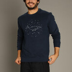 Whale Constellation Sweatshirt // Navy (Small)