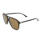 Men's Square Sunglasses // Black + Brown