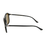 Men's Square Sunglasses // Black + Brown