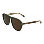 Men's Square Sunglasses // Black + Havana + Brown