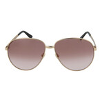 Unisex Aviator Sunglasses // Gold + Brown