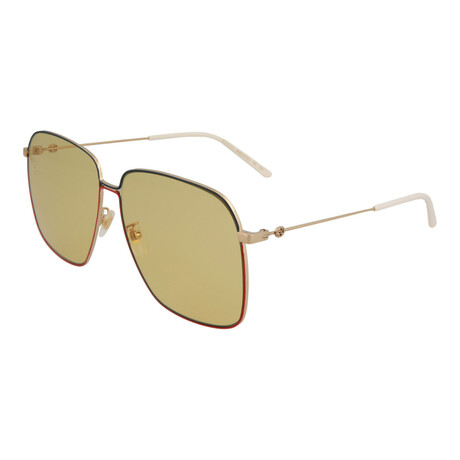 Women's Square Sunglasses // Gold + Yellow