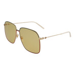 Women's Square Sunglasses // Gold + Yellow