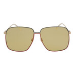 Women's Square Sunglasses // Gold + Yellow