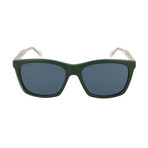 Men's Square Sunglasses // Green + Crystal + Blue