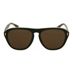 Men's Square Sunglasses // Black + Havana + Brown