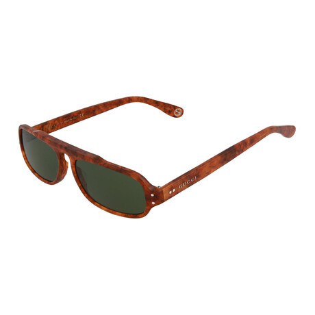 Men's Square Sunglasses // Havana + Green