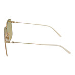 Women's Square Sunglasses // Gold + Yellow