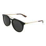 Men's Round Sunglasses // Black + Gold + Gray