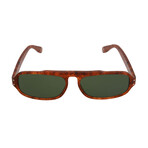 Men's Square Sunglasses // Havana + Green