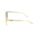 Men's Round Sunglasses // Ivory + Crystal + Green