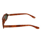 Men's Square Sunglasses // Havana + Green