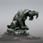 Sabertooth Cat Sculpture // Faux Bronze Finish