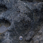 Signet Black Onyx Shield Necklace // Silver