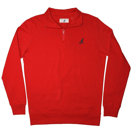 1/4 Zip Fleece Pullover // Red (S)