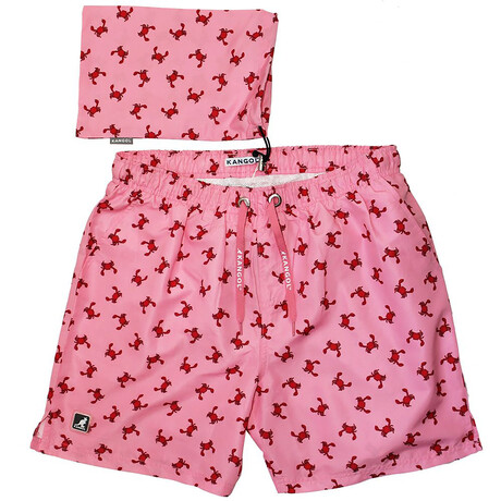 Crab Print Swim Suit // Pink (S)