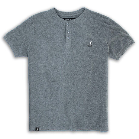 Pique Knit Henley Tee // Anthracite (S)