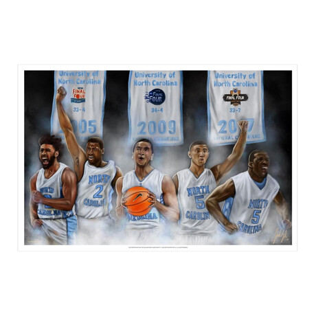 North Carolina Basketball // Roy Williams Point Guard Dream Team // Art Print (16"H x 24"W)
