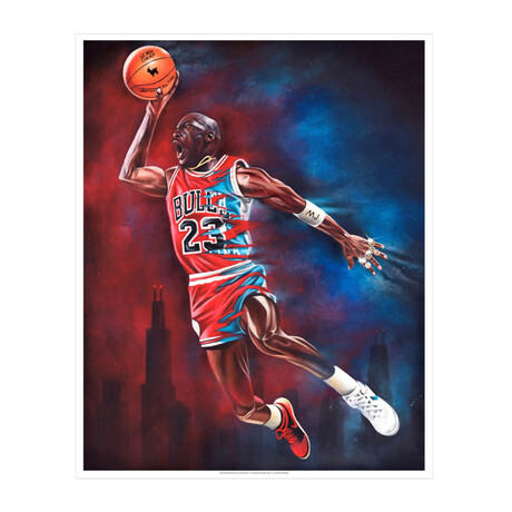 Michael Jordan // Goat Legacy // Art Print (16"H x 20"W)