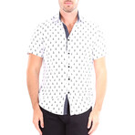 Anchor Short Sleeve Button Up Shirt // White (L)