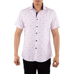 Diamond Short Sleeve Button Up Shirt // Pink (L)