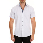 Diamond Short Sleeve Button Up Shirt // White (M)