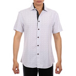 Tiny Anchor Short Sleeve Button Up Shirt // White (M)