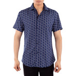 Sailing Short Sleeve Button Up Shirt // Navy (3XL)