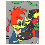 Ronnie Cutrone // Putting Your Face On (Woody Woodpecker) // 1989 Serigraph // SIGNED