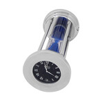 Jacob & Co. Stainless Steel Hourglass Desk Clock // Blue