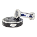 Jacob & Co. Stainless Steel Hourglass Desk Clock // Blue