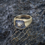 Signet Lion Face Ring // Heirloom Lion Collection // Bronze (10)