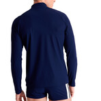 Dave Long-Sleeve Rashguard // Navy + White (Small)