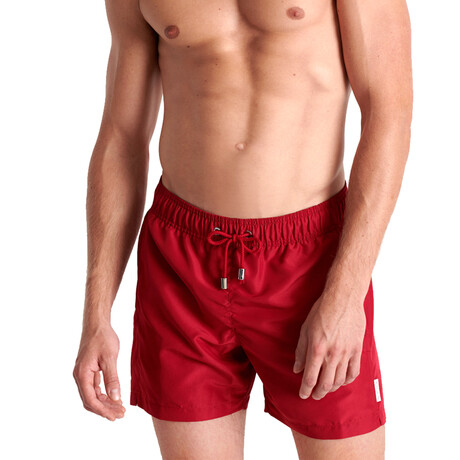 Sigma Long Fit Swim Trunks // Burgundy (Small)