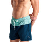 Jax Classic Fit Swim Trunks // Petroleum Blue + Cayman (Small)