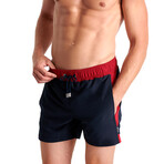 Simon Classic Fit Swim Trunks // Navy + Cherry (Small)