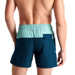 Jax Classic Fit Swim Trunks // Petroleum Blue + Cayman (Small)