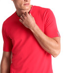 Joshua Textured Jersey V Neck T-Shirt // Maraschino (Small)