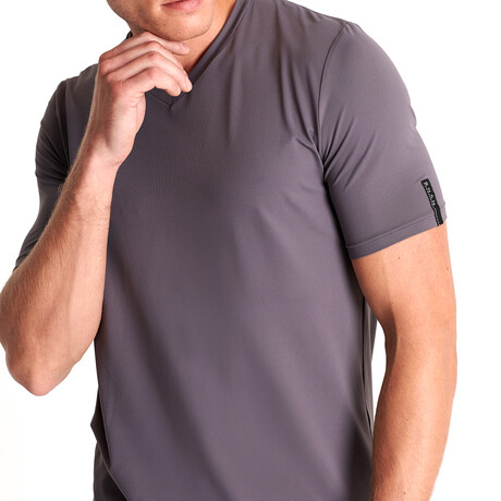 Tristan Microfiber V Neck T-Shirt // Charcoal (Small)