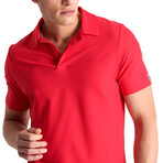 Joy Textured Jersey Short Sleeve Polo // Maraschino (Small)