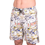 Jorge Long Fit Swim Trunks // Santorini (Medium)