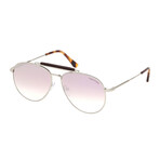 Unisex Sean Aviator Sunglasses // Shiny Palladium + Pink