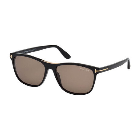 Men's Nicolo Square Sunglasses // Shiny Black + Brown