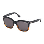 Women's Amarra Square Sunglasses // Black + Havana + Gray