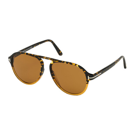 Men's Tony Pilot Sunglasses // Dark Havana Brown + Brown