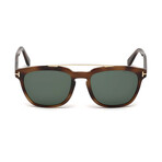 Men's Holt Square Double Bridge Sunglasses // Havana + Green