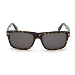 Men's August Square Sunglasses // Dark Havana + Dark Gray