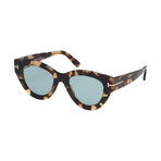 Women's Slater Cat Eye Sunglasses // Havana + Blue Mirror