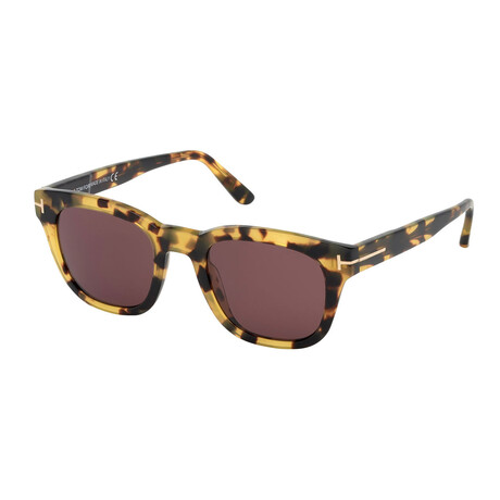 Men's Eugenio Square Sunglasses // Light Havana + Bordeaux