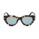 Women's Slater Cat Eye Sunglasses // Havana + Blue Mirror